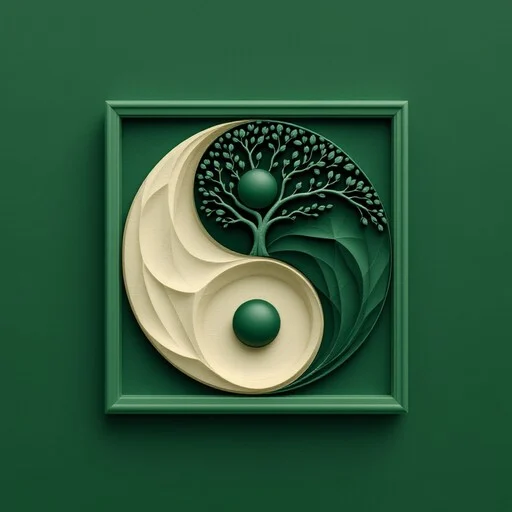 Abstract balance compass representing harmonious eating patterns